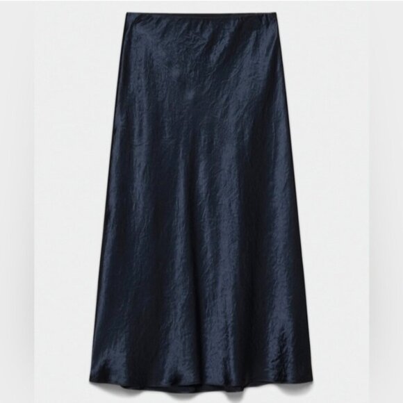 BABATON Satin Slip Midi Skirt Blue 00 Aritzia - Picture 9 of 16